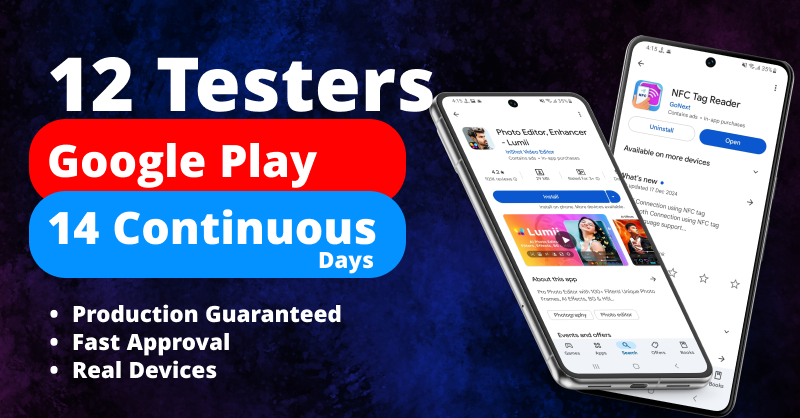 We Will Do 12 Testers or 20 Testers for Closed Testing (14 Days)